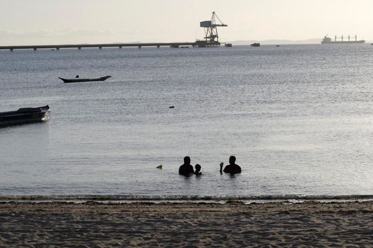 salvador, bahia / brazil - december 1, 2015: late afternoon at Santome de Paripe beach, in the city of Salvador.