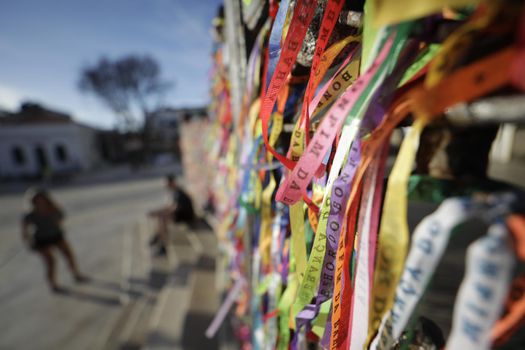 salvador, bahia / brazil - february 21, 2019: tapes are seen at the Bonfim Church in the city of Salvador.