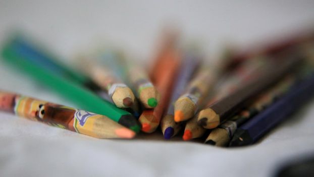salvador, bahia / brazil - may 6, 2020: colored pencils are seen in the city of Salvador.