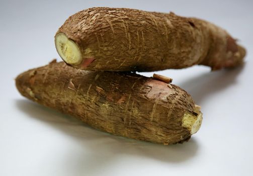 salvador, bahia / brazil - may 22, 2020: cassava roots are seen in the city of Salvador.

