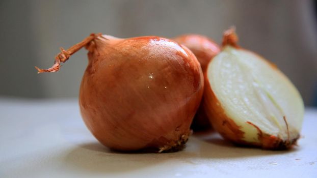 salvador, bahia / brazil - may 08, 2020: onions are seen in the city of Salvador.