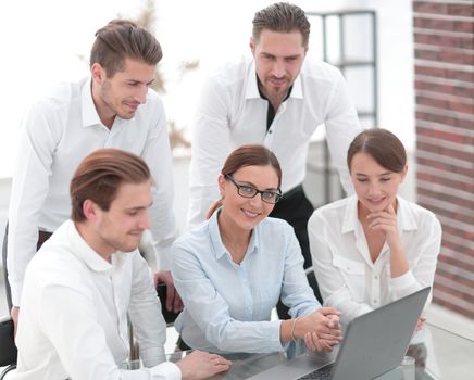 professional business team sitting at the Desk in the office.people and technology