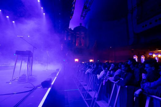 Music fans wait before a concert begins in Melbourne, Victoria, Australia