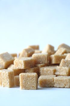 close up of brown sugar cube on table ,