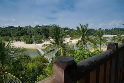 top view of sentosa sea sand beach .