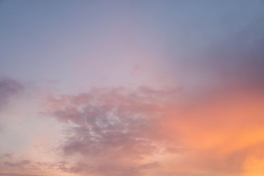 Beautiful dramtic cloudy sky sunset background under sea water With yellow red colors