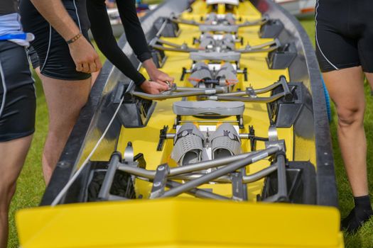 Water Rowing Boots in the boat
