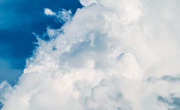 Massive White Cloud over blue sky nature cloudscape background abstract season and weather