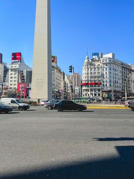 9 de Julio avenida, famous street in Buenos Aires Argentina. Juli 18 2022.