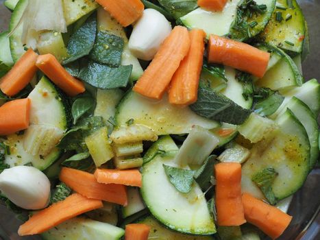 vegetable stew with zucchini carrots and garlic