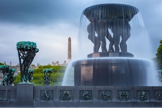 Frogner public park with Vigeland statues in Oslo, Norway, Scandinavia