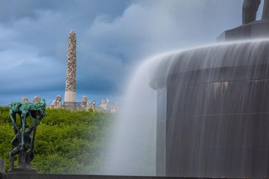 Frogner public park with Vigeland statues in Oslo, Norway, Scandinavia