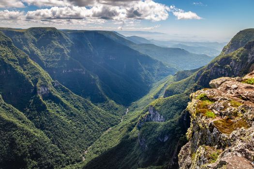 Canyon in idyllic rainforest Landscape - Rio Grande do Sul state, southern Brazil