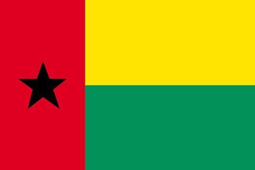 A Guinea-Bissau background flag illustration red yellow green star black