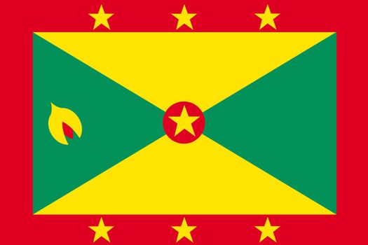 A Grenada flag background illustration red green stars