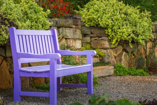 Idyllic corner with seat bench in Gramado, Southern Brazil