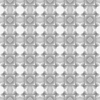 Textile ready sublime print, swimwear fabric, wallpaper, wrapping. Black and white alive boho chic summer design. Tiled watercolor background. Hand painted tiled watercolor border.