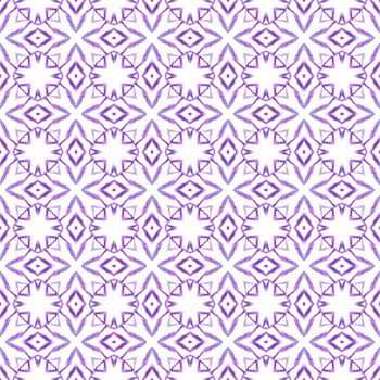 Textile ready precious print, swimwear fabric, wallpaper, wrapping. Purple memorable boho chic summer design. Repeating striped hand drawn border. Striped hand drawn design.