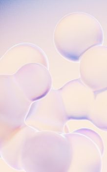 Transparent gradient bubbles, 3d rendering. Computer digital drawing.