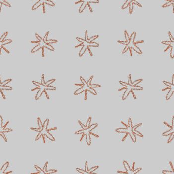 Hand Drawn Snowflakes Christmas Seamless Pattern. Subtle Flying Snow Flakes on chalk snowflakes Background. Artistic chalk handdrawn snow overlay. Immaculate holiday season decoration.