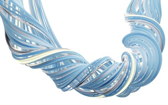 Abstract flowing curve lines, 3d rendering. Computer digital drawing.