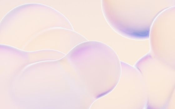 Transparent gradient bubbles, 3d rendering. Computer digital drawing.