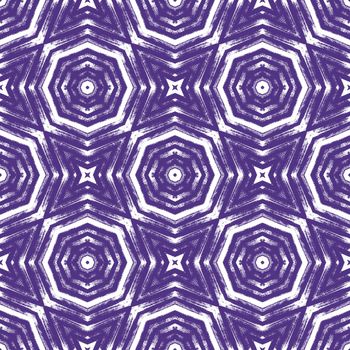 Textured stripes pattern. Purple symmetrical kaleidoscope background. Textile ready gorgeous print, swimwear fabric, wallpaper, wrapping. Trendy textured stripes design.