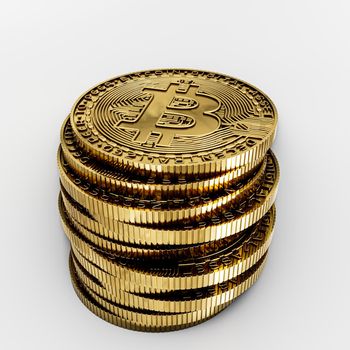 bitcoin isolated on white background 3d illustration