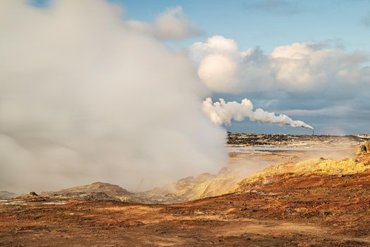 Gunnuhver Geothermal Area located in Reykjanes Peninsula, Iceland