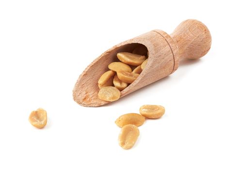 Salted peanuts isolated on a white background