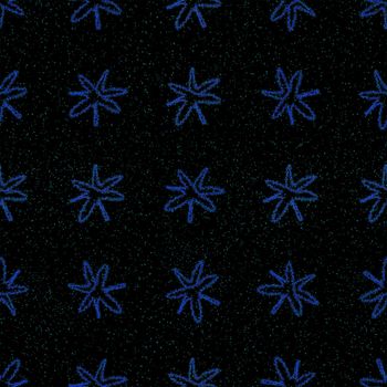 Hand Drawn Snowflakes Christmas Seamless Pattern. Subtle Flying Snow Flakes on chalk snowflakes Background. Admirable chalk handdrawn snow overlay. Fascinating holiday season decoration.