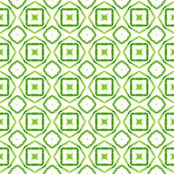 Hand drawn green mosaic seamless border. Green emotional boho chic summer design. Mosaic seamless pattern. Textile ready grand print, swimwear fabric, wallpaper, wrapping.