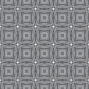 Chevron stripes design. Black symmetrical kaleidoscope background. Textile ready favorable print, swimwear fabric, wallpaper, wrapping. Geometric chevron stripes pattern.