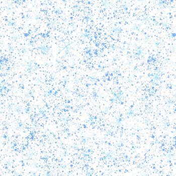 Hand Drawn Snowflakes Christmas Seamless Pattern. Subtle Flying Snow Flakes on chalk snowflakes Background. Amazing chalk handdrawn snow overlay. Alluring holiday season decoration.