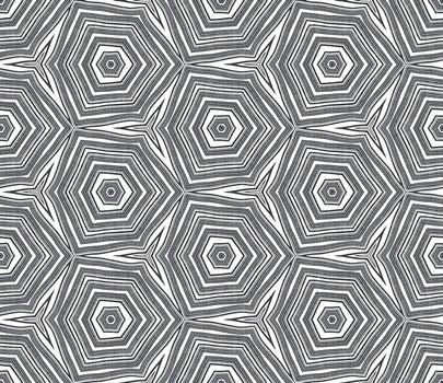 Mosaic seamless pattern. Black symmetrical kaleidoscope background. Retro mosaic seamless design. Textile ready indelible print, swimwear fabric, wallpaper, wrapping.