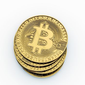 bitcoin isolated on white background 3d illustration