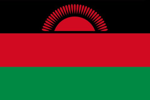 A Malawi Flag background illustration large file rising sun red green black