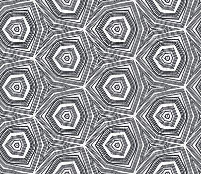 Mosaic seamless pattern. Black symmetrical kaleidoscope background. Retro mosaic seamless design. Textile ready radiant print, swimwear fabric, wallpaper, wrapping.