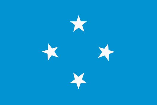 A Micronesia flag background illustration blue white stars