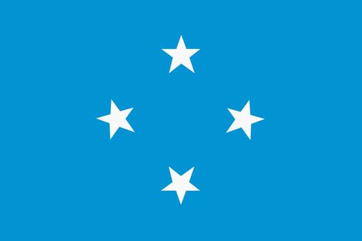 A Micronesia flag background illustration blue white stars
