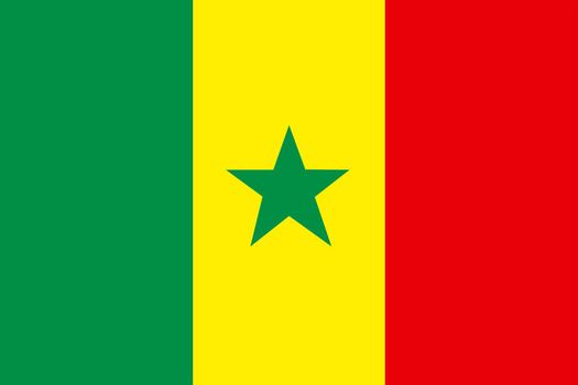 A Senegal flag background illustration green yellow red green star