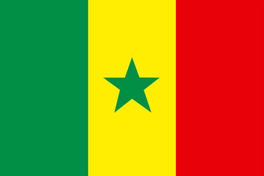 A Senegal flag background illustration green yellow red green star