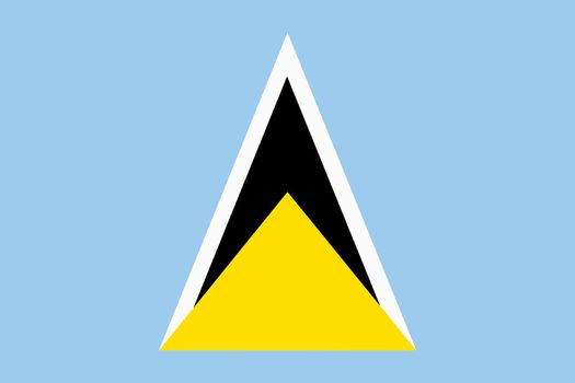 A Saint Lucia flag background illustration blue yellow white black triangles