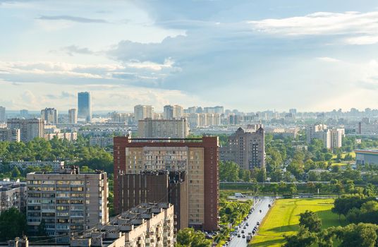 Residential area Saint Petersburg on a summer day