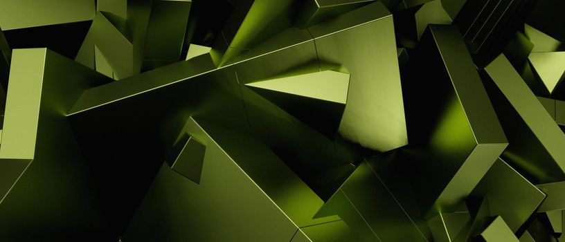 Abstract Elegant Futuristic Geometric Futuristic Trendy Futuristic Dark Green Banner Background 3D Render