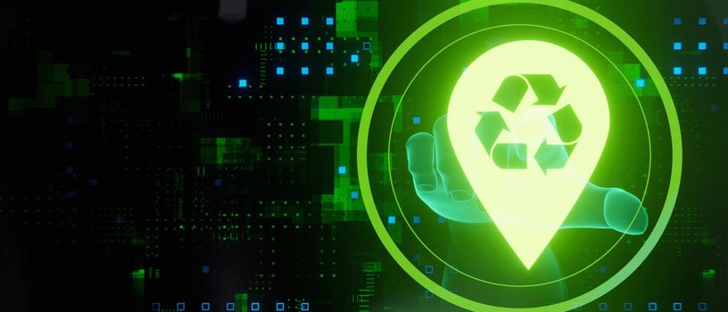 Geo icon recycle green environment 3D Render