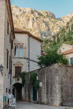 Ancient europian architecture. street in old town of Italy, Montenegro, Greece etc.