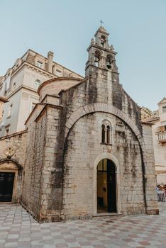 Ancient europian architecture. street in old town of Italy, Montenegro, Greece etc.