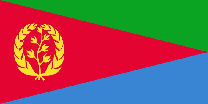 An Eritrea flag background illustration blue green red yellow tree