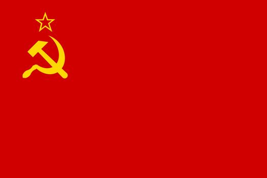 A USSR flag illustration background red yellow hammer sickle CCCP